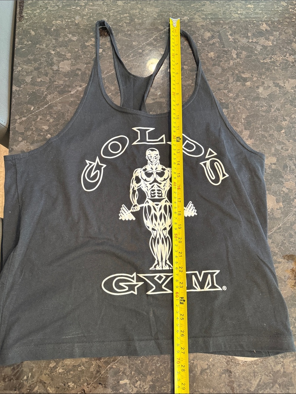 Gold's Gym Men's Black Graphic Racerback Tank Top